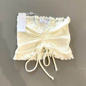NWT sage the label white crop top